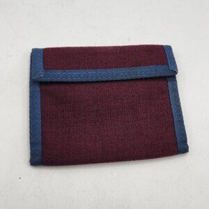 Vintage Rainbow Bi-Fold Wallet Burgundy and Blue